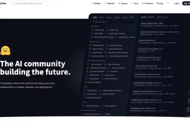 Interface utilisateur Hugging Face IA.