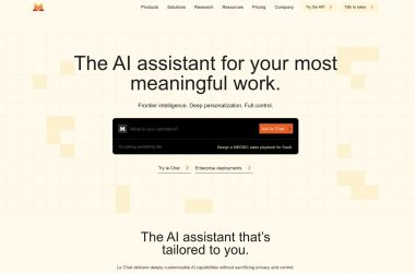 Page d'accueil du site Le Chat AI