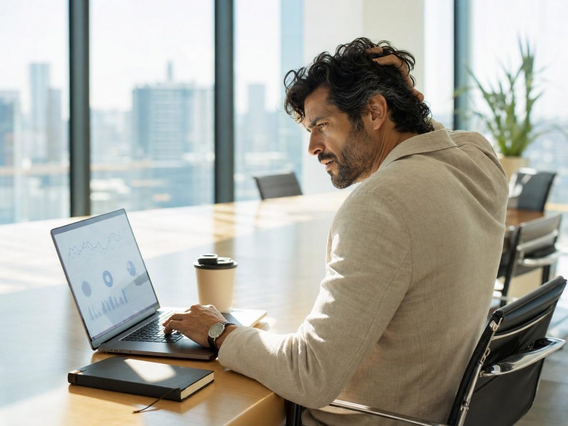 Growth marketer analysant les métriques LinkedIn sur son ordinateur portable
