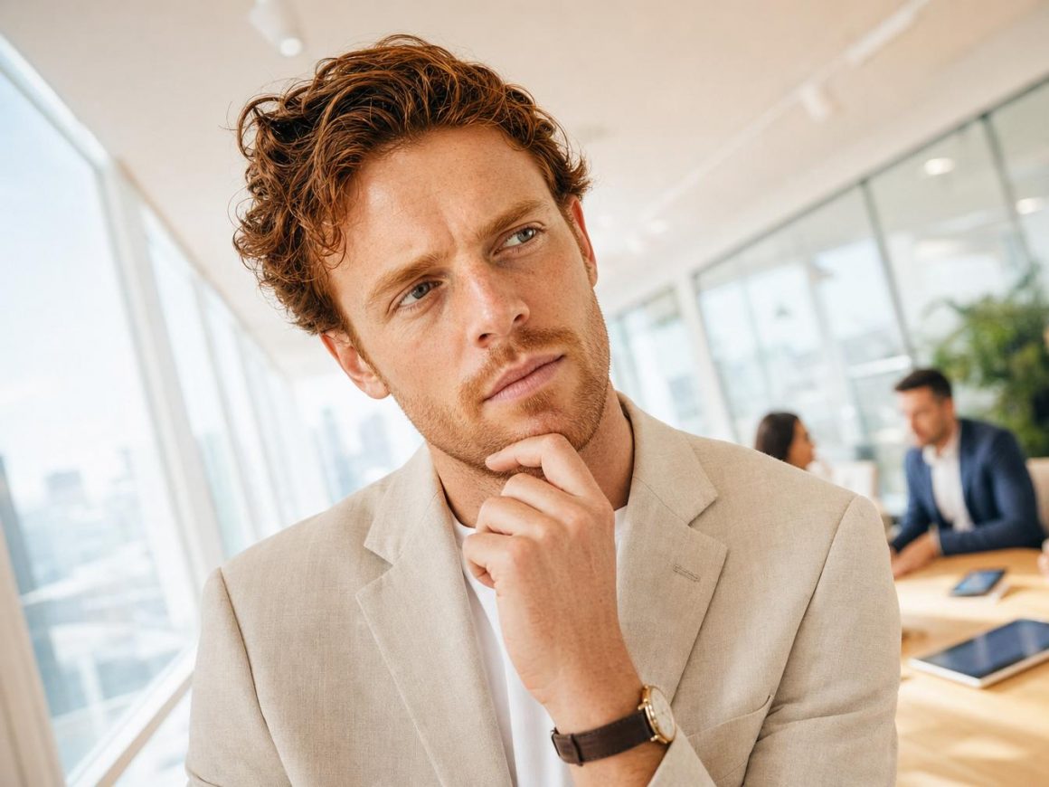 Consultant marketing en réflexion dans une salle de réunion vitrée — choisir son agence Meta Ads SaaS B2B