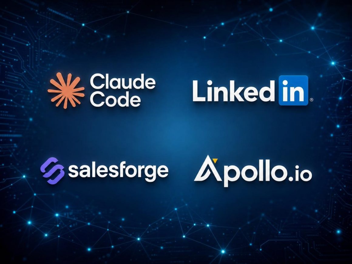 Logos Claude Code, LinkedIn, Salesforge et Apollo.io