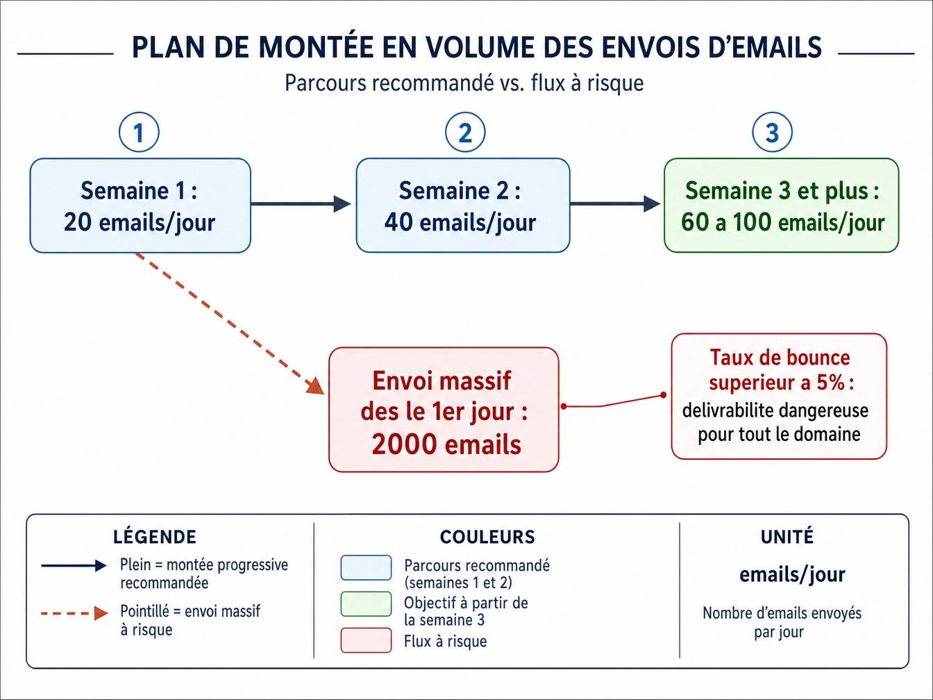 Calibrer le volume d'envoi avant la première campagne